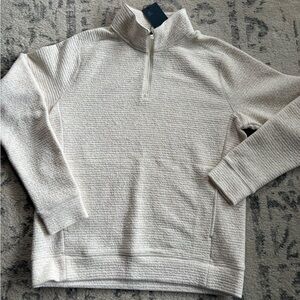 Men's Quarter-Zip Textured Pullover Sweater - Cream